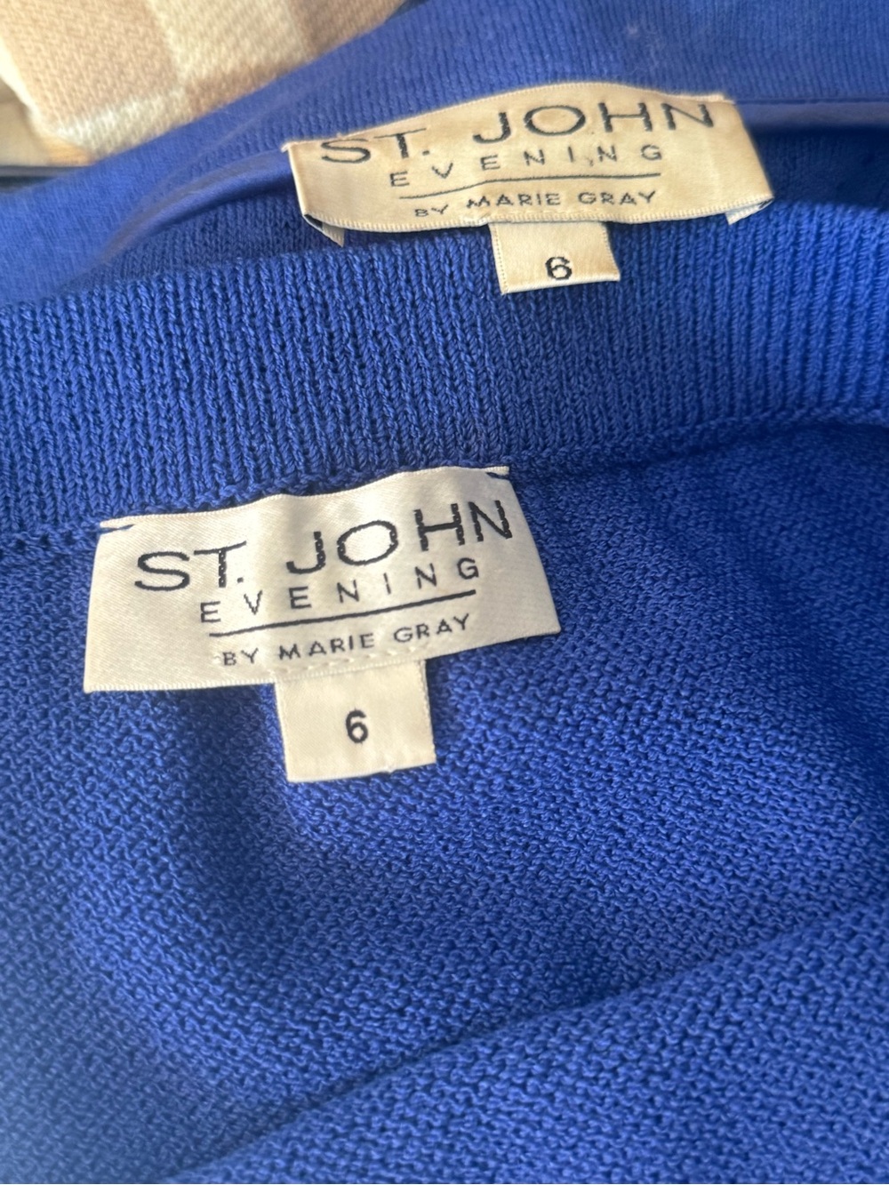 St. John Royal Blue Sequined Mandarin Collar skirts suit. Super blinking . - Picture 4 of 5